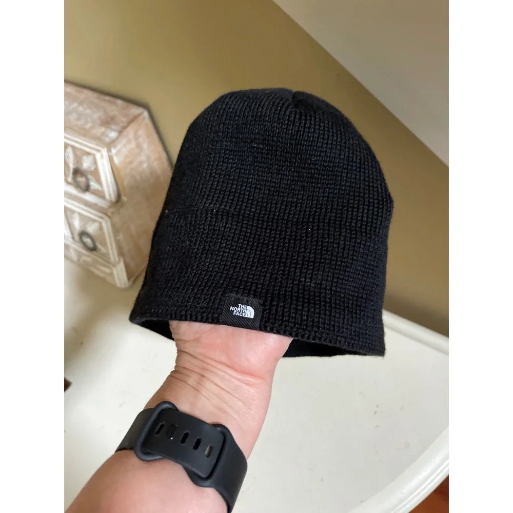 The North Face Bones Beanie Hat Mens Black Fleece Lined Winter Cap